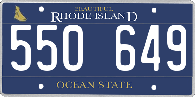 RI license plate 550649