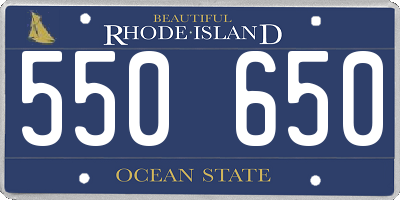 RI license plate 550650