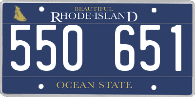 RI license plate 550651