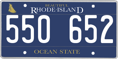 RI license plate 550652