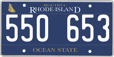 RI license plate 550653