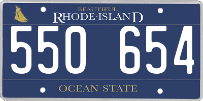 RI license plate 550654