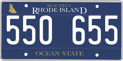 RI license plate 550655