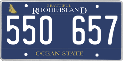 RI license plate 550657