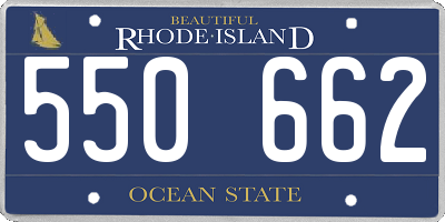 RI license plate 550662