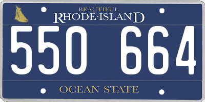 RI license plate 550664