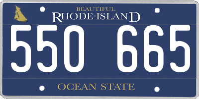RI license plate 550665