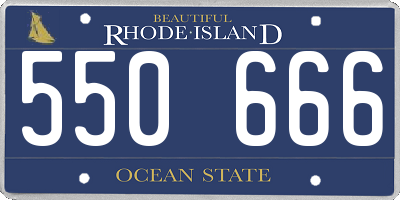 RI license plate 550666