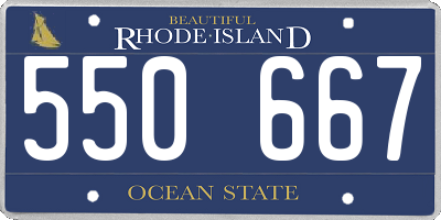 RI license plate 550667