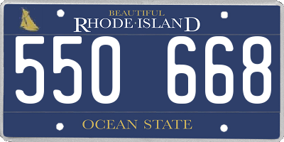 RI license plate 550668
