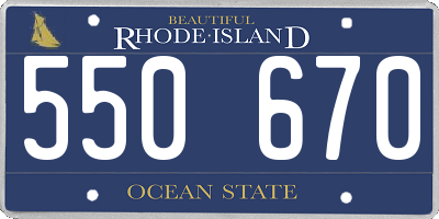 RI license plate 550670