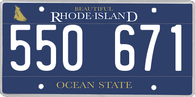RI license plate 550671