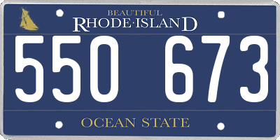 RI license plate 550673