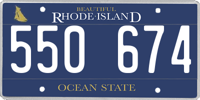 RI license plate 550674
