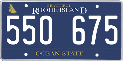 RI license plate 550675