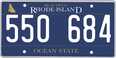 RI license plate 550684