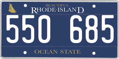 RI license plate 550685