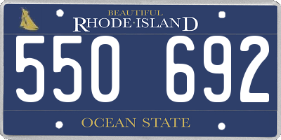 RI license plate 550692