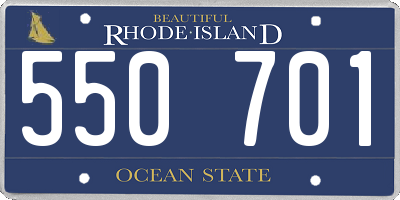 RI license plate 550701