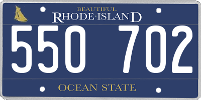 RI license plate 550702