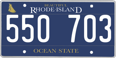 RI license plate 550703