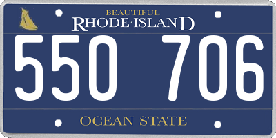 RI license plate 550706