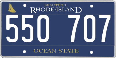 RI license plate 550707