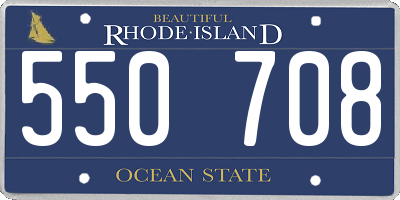 RI license plate 550708