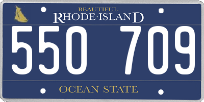 RI license plate 550709