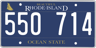 RI license plate 550714