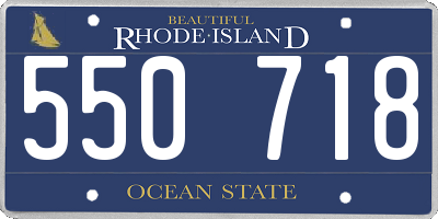 RI license plate 550718