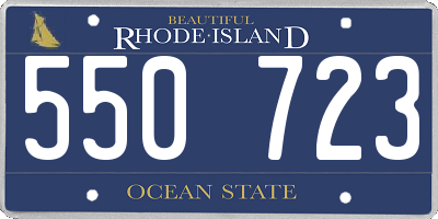 RI license plate 550723
