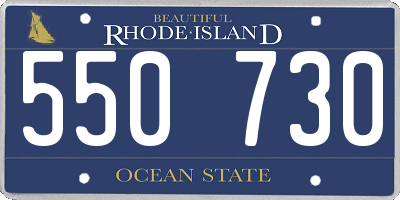 RI license plate 550730