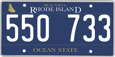 RI license plate 550733