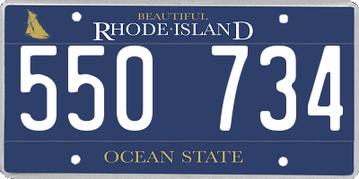 RI license plate 550734