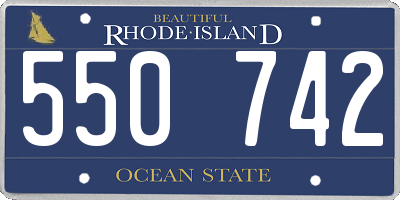RI license plate 550742