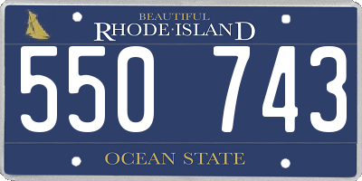 RI license plate 550743