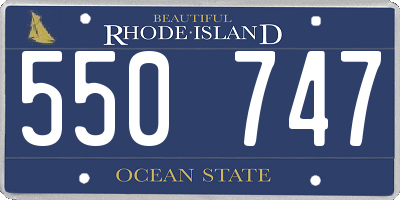 RI license plate 550747