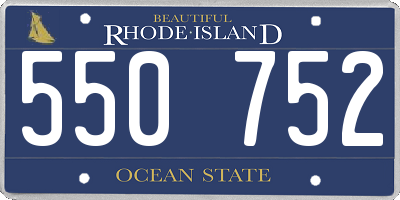 RI license plate 550752