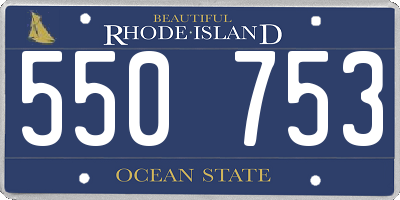 RI license plate 550753