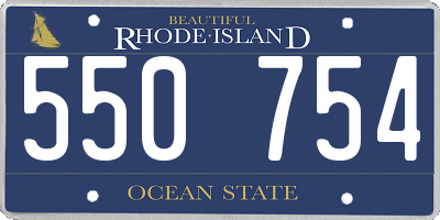 RI license plate 550754