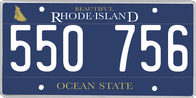 RI license plate 550756