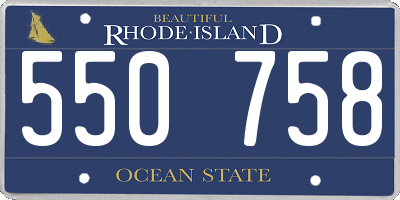 RI license plate 550758