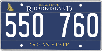 RI license plate 550760