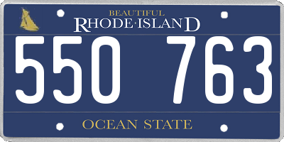 RI license plate 550763