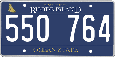 RI license plate 550764