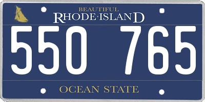 RI license plate 550765