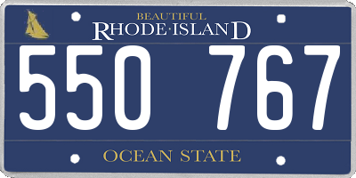 RI license plate 550767
