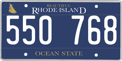 RI license plate 550768