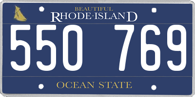 RI license plate 550769